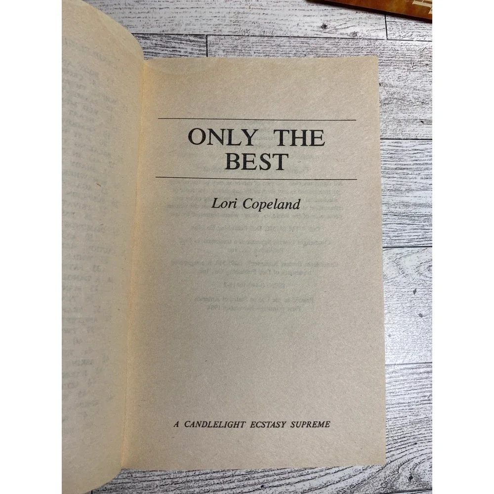 Candlelight Ecstasy Supreme Only the Best Lori‎ Copeland Romance Paperback 1984